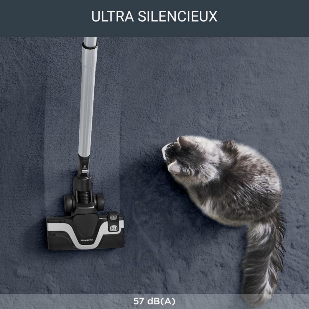 Aspirateur avec sac ROWENTA Silence Force Effitech, silencieux 57 dB(A), faible consommation, haute filtration, portée 12 m, fabriqué en France RO7451EA, bleu