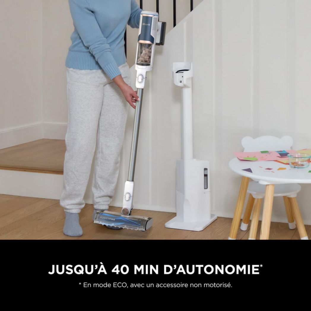 Aspirateur sans fil Shark Detect Clean & Empty IW3612AMZEU, blanc, 240 W, 2 litres