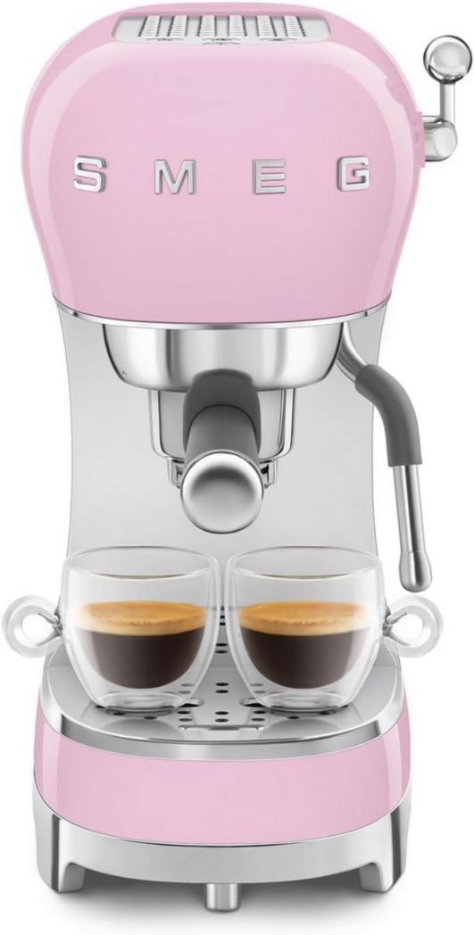 Smeg, ECF02CREU Machine à expresso manuelle, système Thermoblock et buse vapeur, 4 fonctions expresso, plateau amovible, porte-filtre, réservoir d'eau 1 L, dimensions compactes, 1350 W, couleur crème