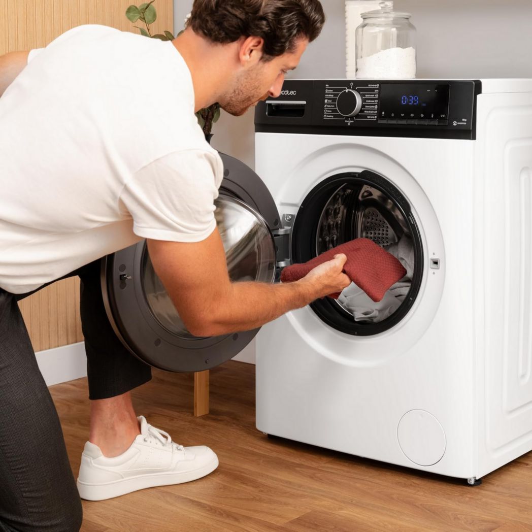 Lave-linge Cecotec 8 kg Bolero DressCode 8610 Inverter Steel A. Chargement frontal, 1400 tr/min, SteamMax, moteur Inverter Plus, 15 programmes, OnSmart, Stop&Go, DrumClean, revêtement antibactérien