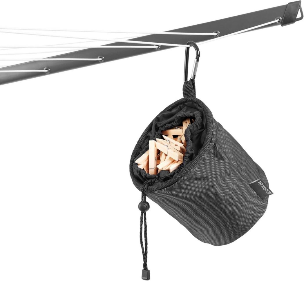 Brabantia - Séchoir à linge Lift-O-Matic - Étendoir à linge d'extérieur - Antidérapant - Résistant aux UV, 60 m - Rotation fluide - Pratique - Douille métallique à planter - Gris métallisé - 295 cm