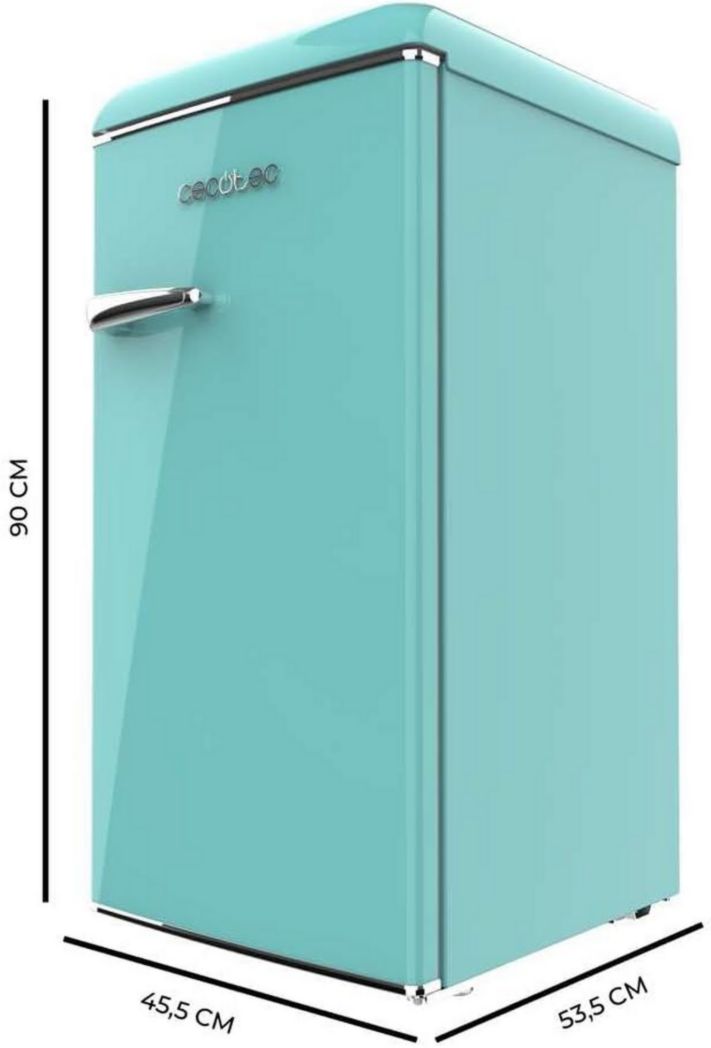 Mini-réfrigérateur Cecotec Bolero CoolMarket TT Origin 45 Rouge. Réfrigérateur de table rétro 45 L, 55 cm de haut, 44,7 cm de large, classe énergétique E, bac à glaçons et poignée chromée, rouge.