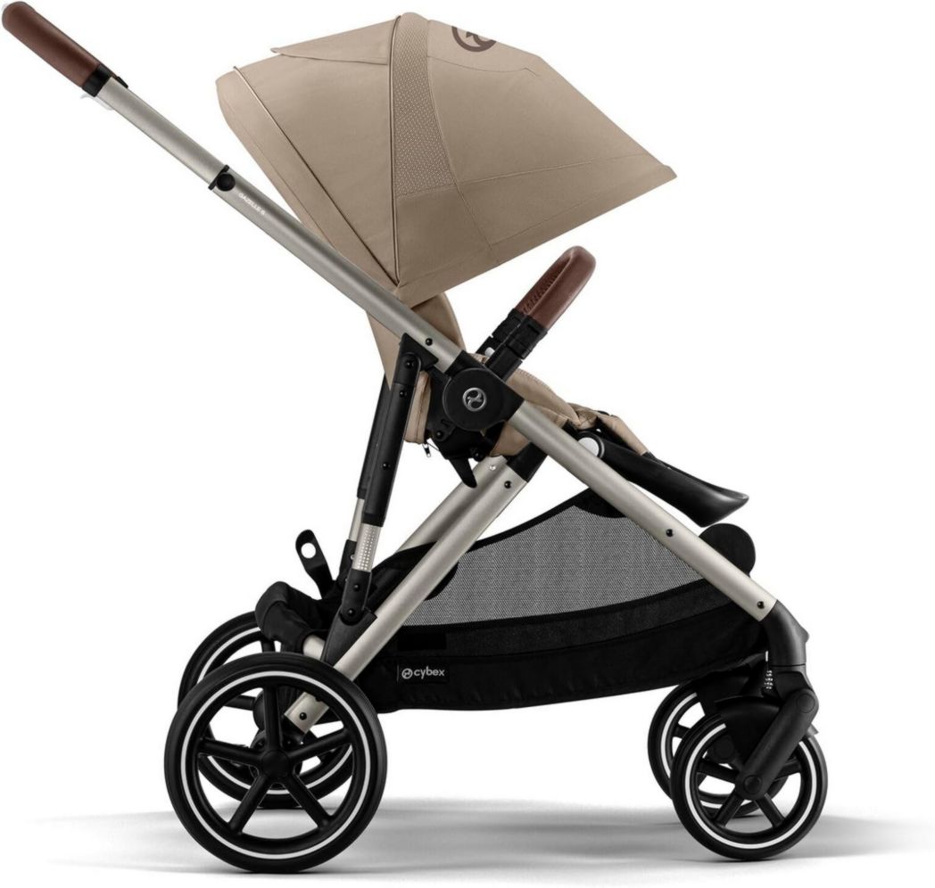 Poussette CYBEX Gold GAZELLE S, de la naissance à environ 4 ans, max. 22 kg (mode simple) / 2 x 22 kg (mode duo), système tout-en-un avec plus de 20 configurations, beige amande