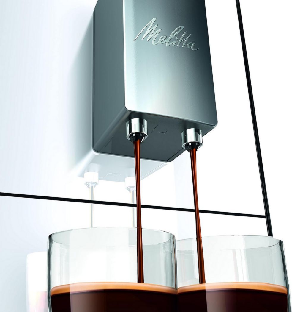 Melitta Caffeo Solo Noir Pure Black, Machine à café à grains avec broyeur et système d'extraction d'arômes, écran LED, mode 1 à 2 tasses, machine à expresso, automatique, E950-222, 1400 W