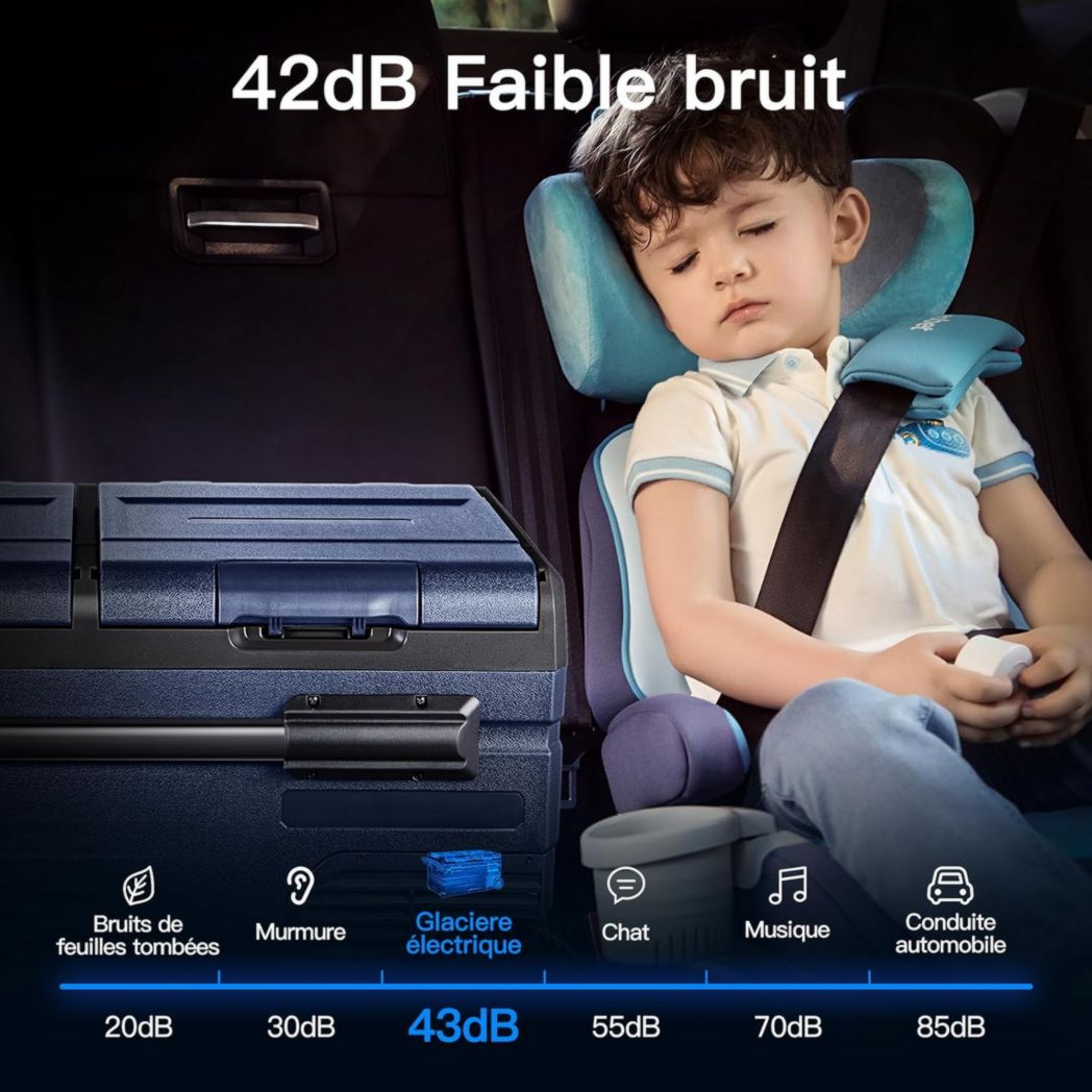 Glacière électrique double zone AAOBOSI 115 L, compresseur WiFi, 12 V/24 V et 100-240 V, pour camping, -20 °C à 20 °C, pour voiture, camion, bateau, camping, caravane, voyage, maison