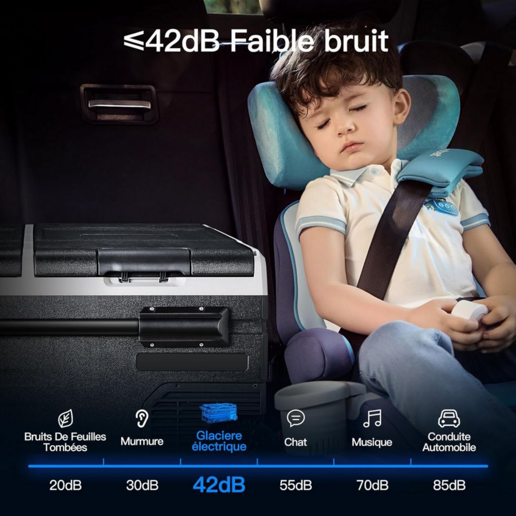 Glacière électrique double zone AAOBOSI 115 L, compresseur WiFi, 12 V/24 V et 100-240 V, pour camping, -20 °C à 20 °C, pour voiture, camion, bateau, camping, caravane, voyage, maison