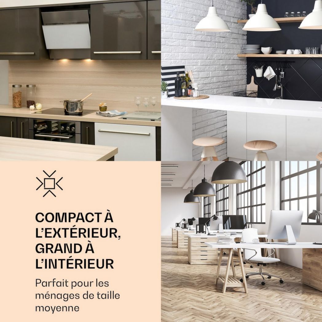 KLARSTEIN Laika - Congélateur, volume total 60 litres, thermostat 5 niveaux, 0 à -18°C, 3 clayettes, pose libre, design rétro - rouge