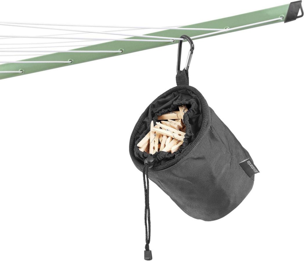 Brabantia - Séchoir à linge Lift-O-Matic - Étendoir à linge d'extérieur - Antidérapant - Résistant aux UV, 60 m - Rotation fluide - Pratique - Douille métallique à planter - Gris métallisé - 295 cm