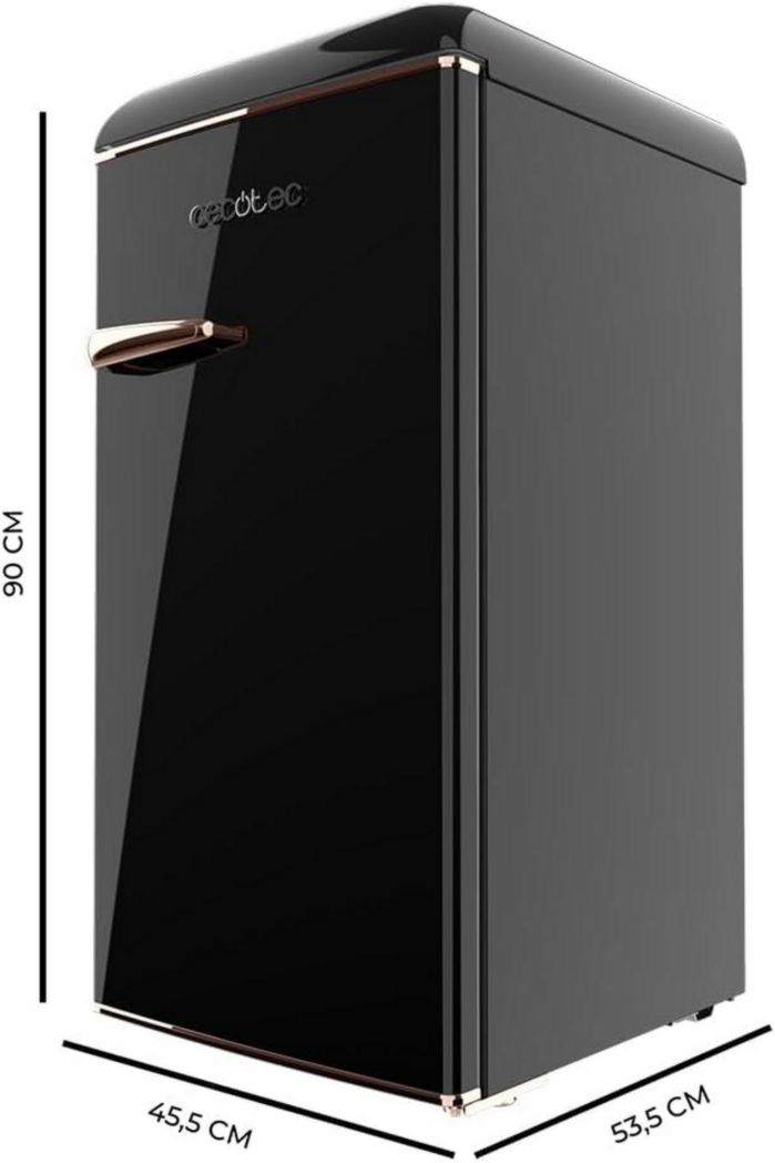 Mini-réfrigérateur Cecotec Bolero CoolMarket TT Origin 45 Rouge. Réfrigérateur de table rétro 45 L, 55 cm de haut, 44,7 cm de large, classe énergétique E, bac à glaçons et poignée chromée, rouge.