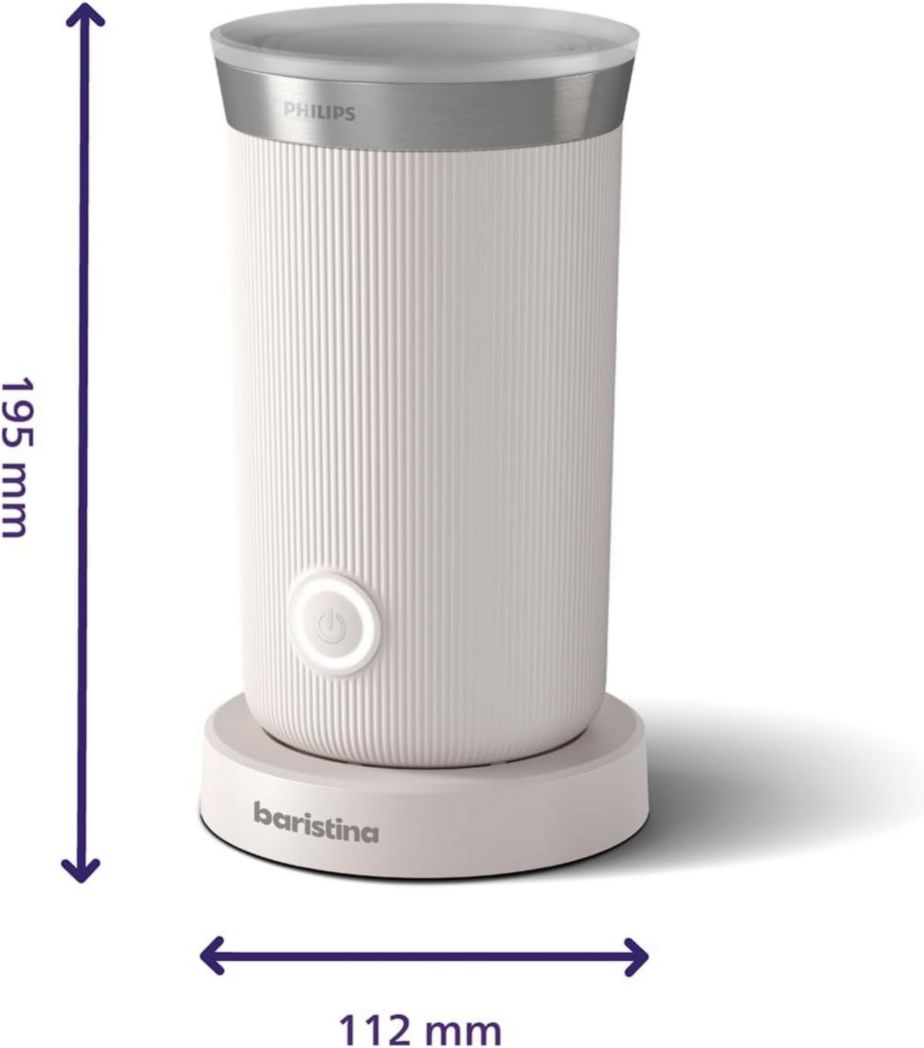 Machine à expresso Philips Baristina - Un véritable expresso, en toute simplicité - Compacte - 16 bars de pression - Broyeur intégré - Machine blanche avec porte-filtre blanc (BAR300/00)