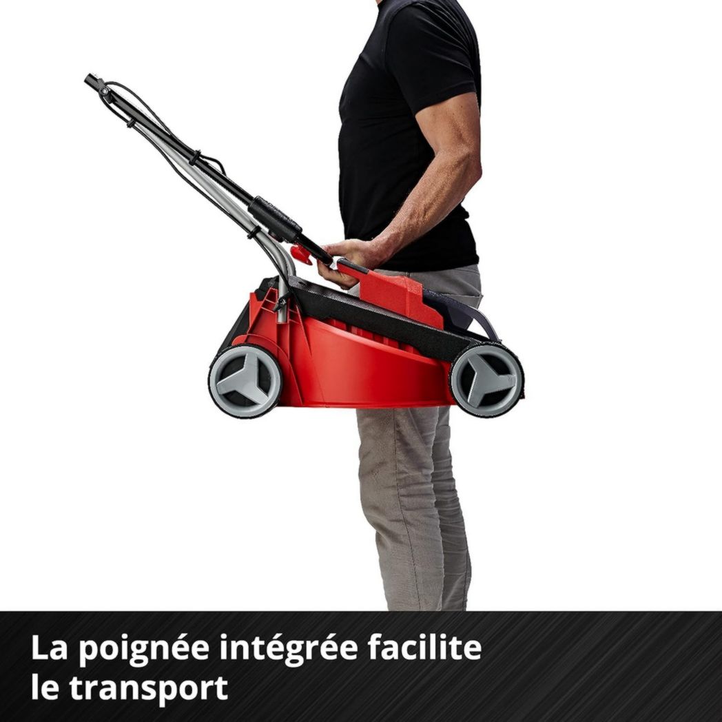 Tondeuse à gazon sans fil Einhell GE-CM 18/30 Li Kit Power X-Change (18 V, largeur de coupe 30 cm, surface recommandée 150 m²) Livrée avec batterie 3,0 Ah et chargeur