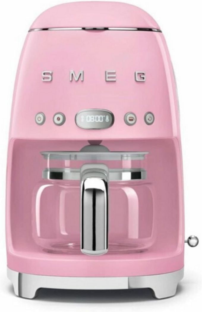 Smeg, DCF02PBEU, cafetière filtre, arôme et démarrage automatique, verseuse en verre jusqu'à 12 tasses, 2 niveaux d'intensité, maintien au chaud, 1050 W, bleu clair pastel
