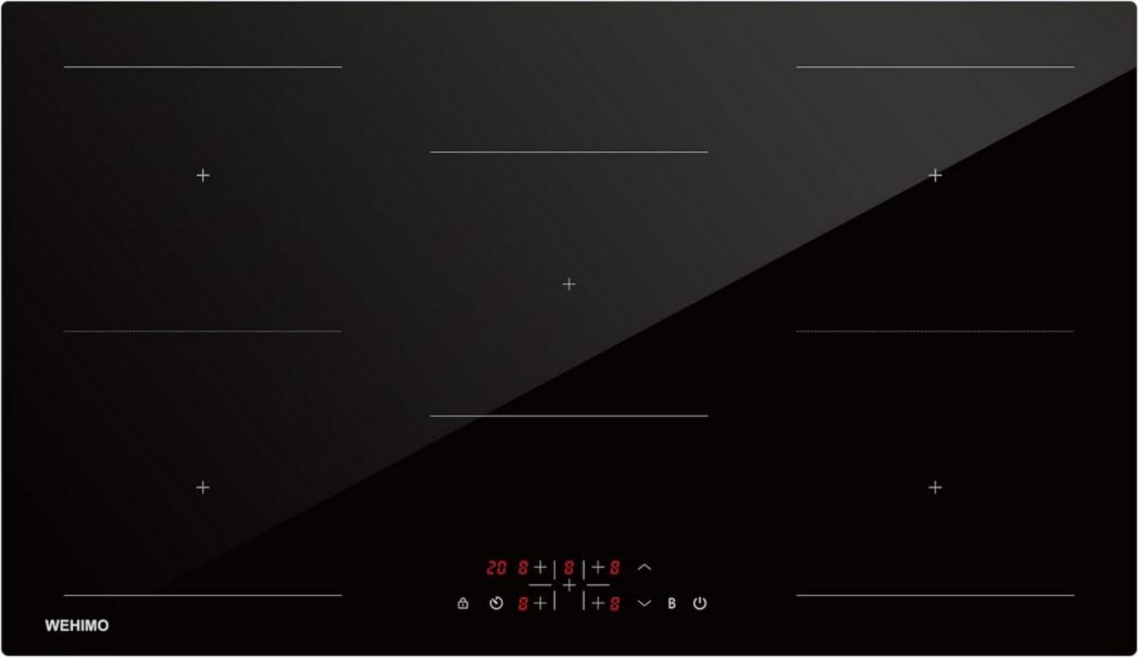 Plaque de cuisson vitrocéramique encastrable 4 feux, WEHIMO 6000W - 59cm - Minuterie, 9 niveaux de puissance, commande tactile, sécurité enfant...