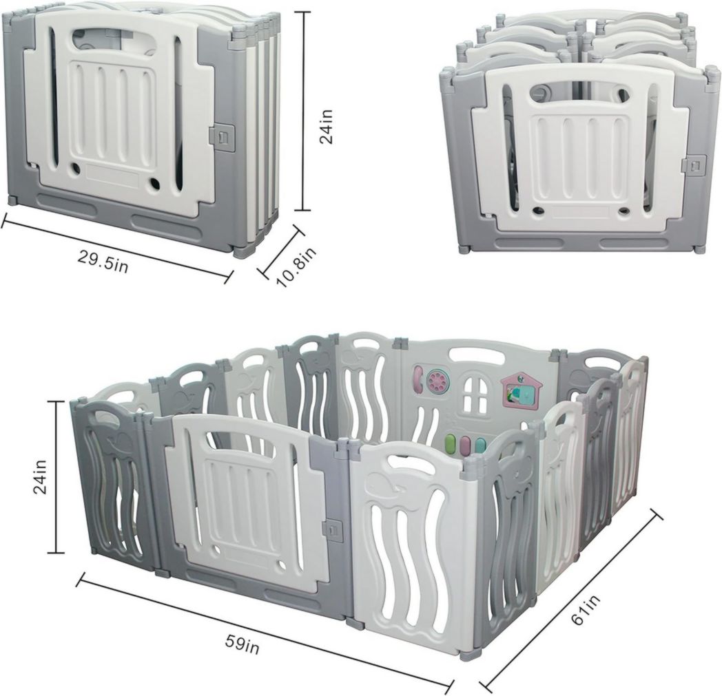 Parc bébé modulaire Gupamiga 150 x 180 cm, Parc enfant, Parc bébé, Blanc