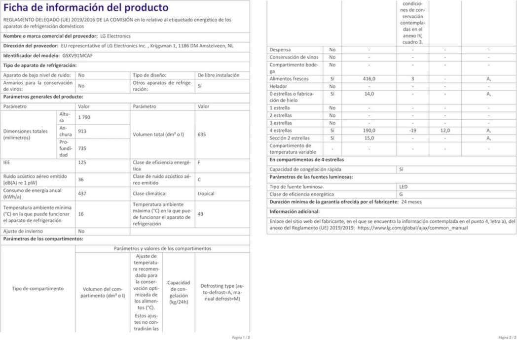 Réfrigérateur combiné LG GSXV91MCAF - Côte à côte, 635 L, InstaView, Total No-Frost, compartiment congélateur, distributeur d'eau et de glaçons UVnano, compresseur à onduleur linéaire, Wi-Fi, noir, classe F