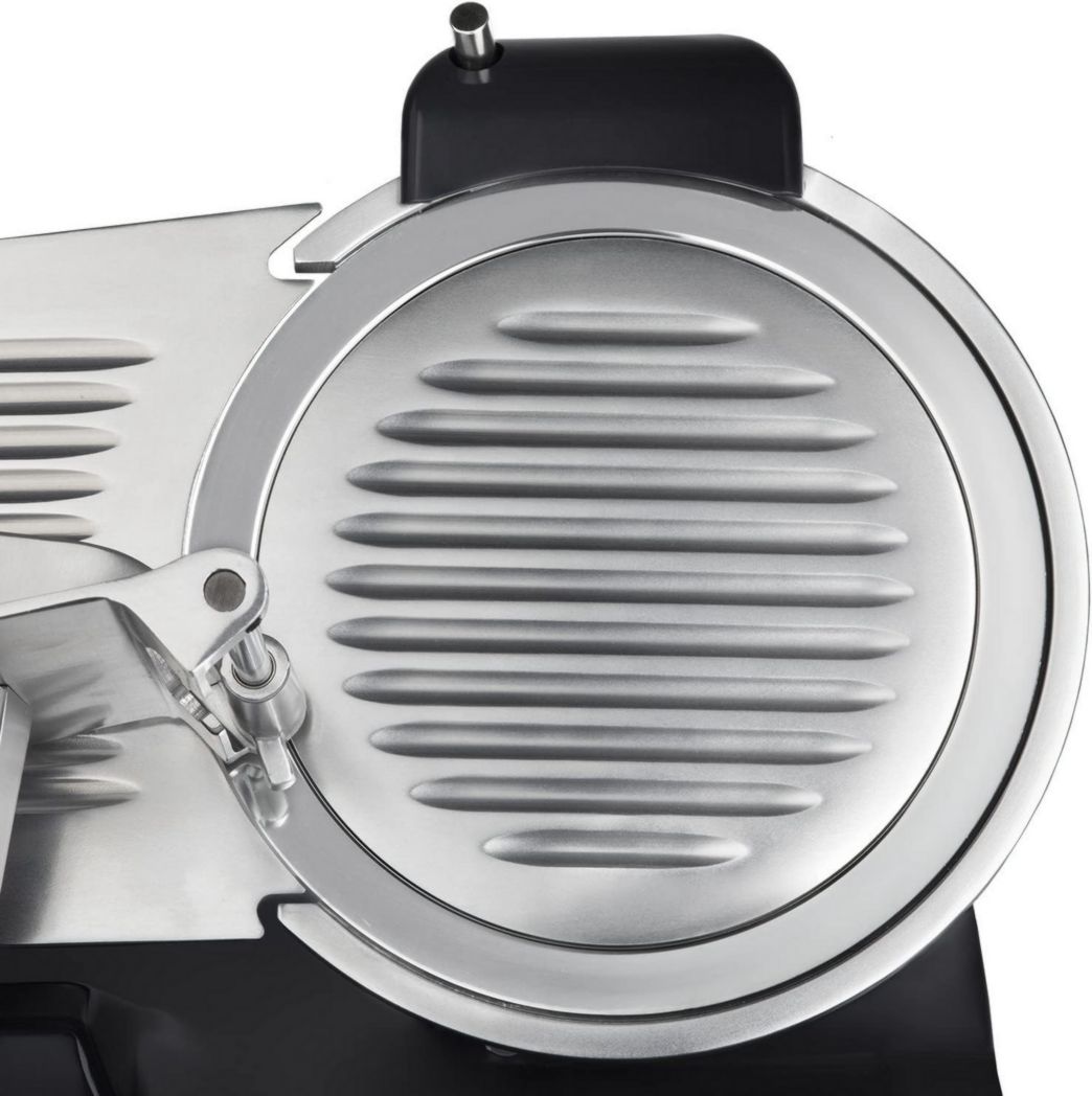 Trancheuse à viande électrique H.Koenig MSX254, Charcuterie, Professionnelle, Précise, Coupe 0-12 mm, Lame 25 cm, Aiguiseur intégré, Grand plateau, 282 tr/min, Rouge