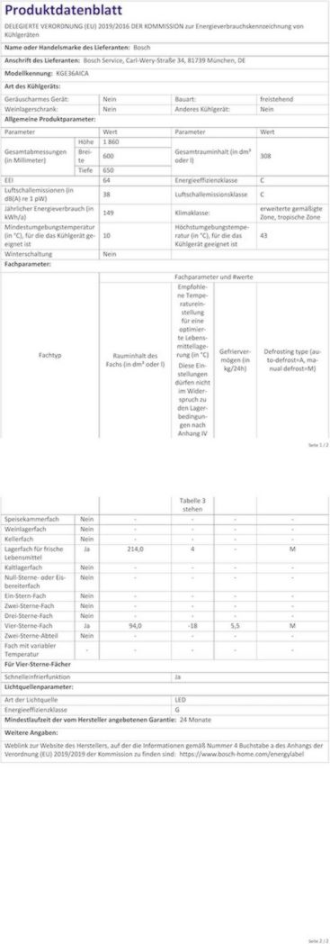 Réfrigérateur combiné pose libre Bosch KGN39AIAT, Série 6, 363 L, 203 x 60 (H x L), acier inoxydable anti-traces de doigts
