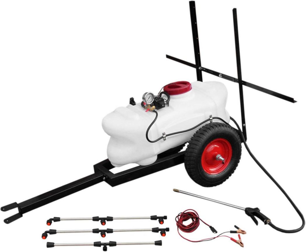 Pulvérisateur quadruple 60 L avec rampe de remorquage Maxblast 12 V, buses de pulvérisation et accessoires, engrais, pesticides, agriculture