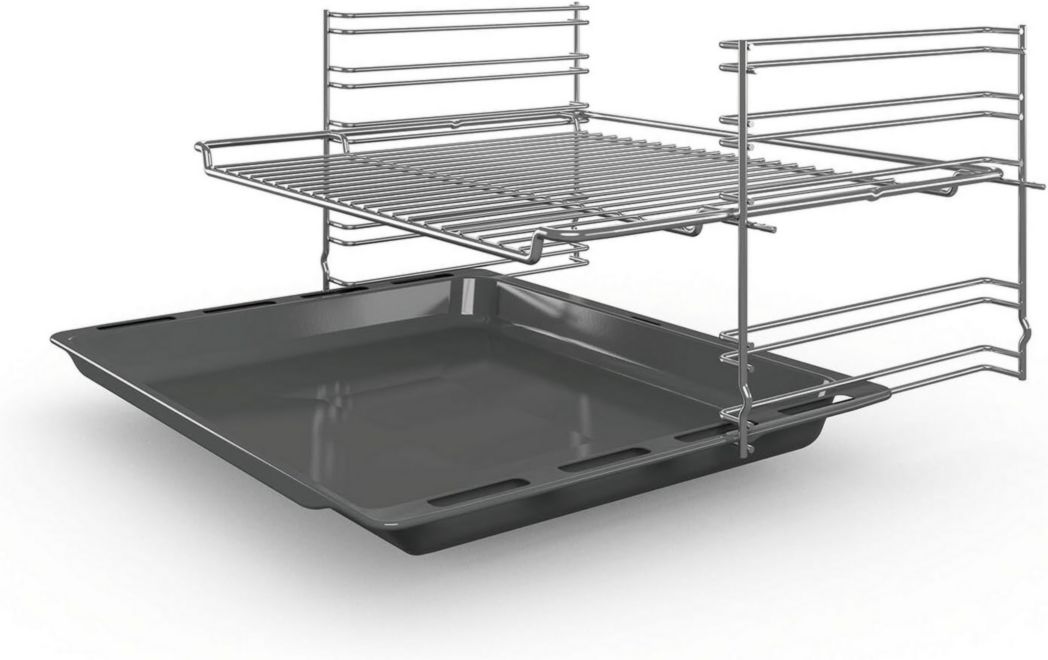 Bosch HBF133BR0 Série 2 - Four encastrable - 60 x 60 cm - Accessoire de nettoyage EcoClean Direct - Cuisson à air chaud 3D sur 3 niveaux simultanément - Affichage LED - Chauffage rapide - Sécurité enfants