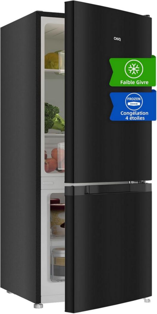 Réfrigérateur congélateur inférieur CHIQ CBM159LEBD 157 litres (109 + 48) Low Frost, faible bruit, refroidissement rapide, faible encombrement