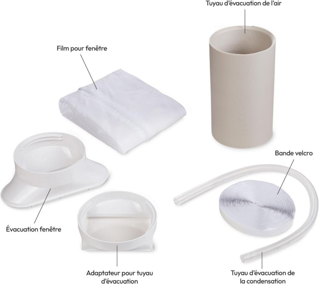 Climatiseur mobile intelligent MEDION P1002 (10 000 BTU, 3 en 1, refroidissement, déshumidification, ventilation, jusqu'à 34 m², kit de joint de fenêtre, mode veille, contrôle Wi-Fi, télécommande, écran, MD 37733)