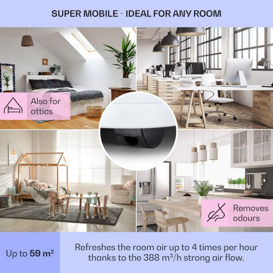 Climatiseur portable silencieux Klarstein, climatiseur portable 5 en 1, mini climatiseur, purificateur et éliminateur d'odeurs, mode nuit, déshumidificateur d'air, faible consommation, 10 000 BTU, climatiseurs