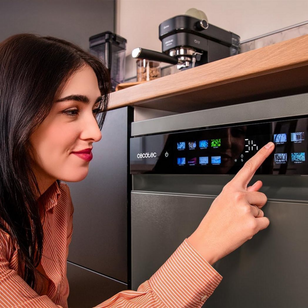 Lave-vaisselle Cecotec 60cm Bolero Aguazero 6700 B Lave-vaisselle blanc, 15 couverts, Classe B, moteur Inverter Plus, O2 Dry, Lavage Dual Zone, Plateau réglable, Turbo Dry+ et Demi-charge.
