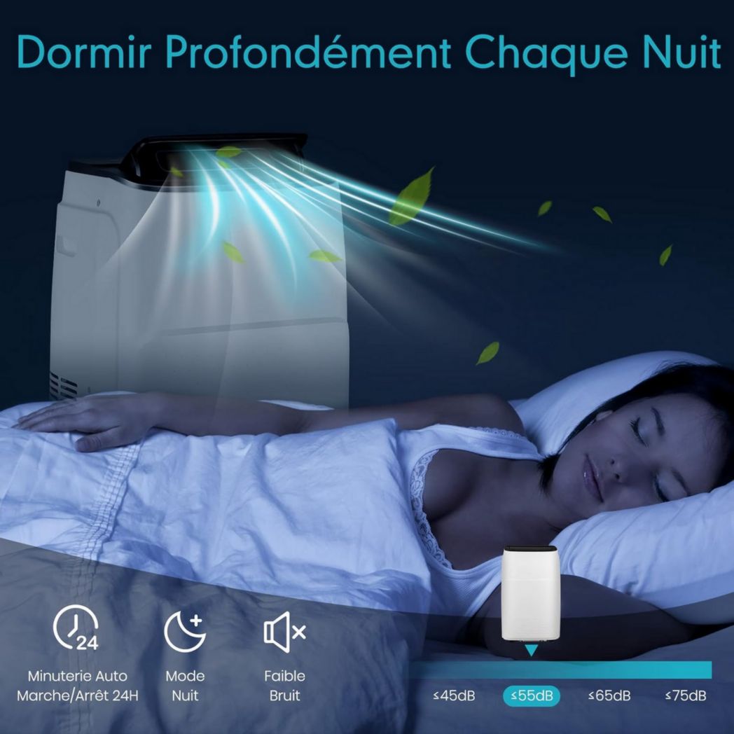 Climatiseur portable GOPLUS 16 000 BTU 4,7 kW 5 en 1 Fonctions : refroidissement, chauffage, déshumidification, ventilation, mode nuit, minuterie 24 h, télécommande/écran, 45-50 m², R290