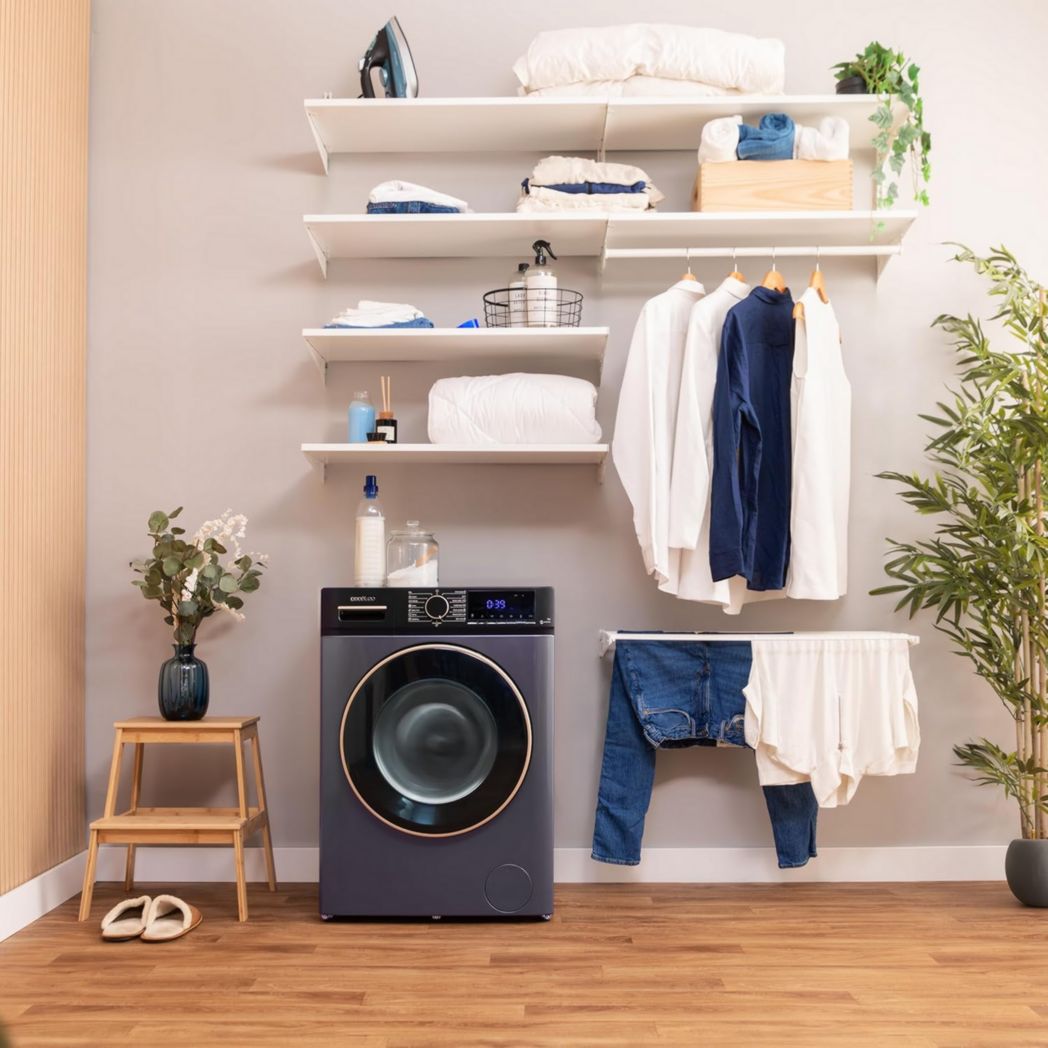 Lave-linge Cecotec 8 kg Bolero DressCode 8610 Inverter Steel A. Chargement frontal, 1400 tr/min, SteamMax, moteur Inverter Plus, 15 programmes, OnSmart, Stop&Go, DrumClean, revêtement antibactérien