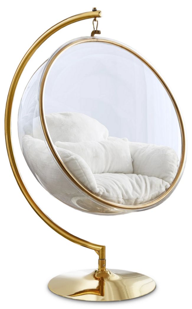 Fauteuil d'appoint pivotant en fausse fourrure acrylique Luna