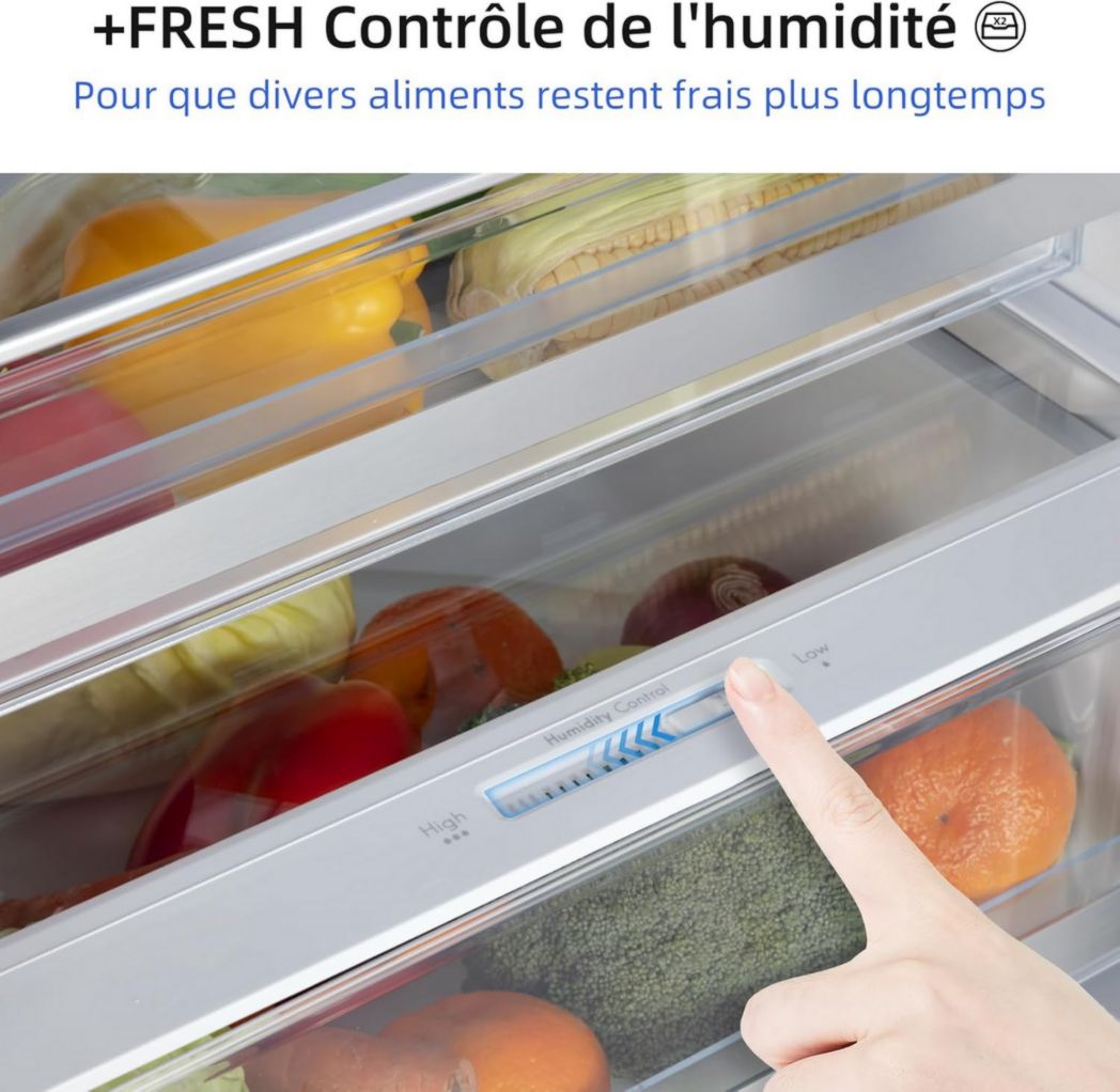 Réfrigérateur congélateur inférieur CHIQ CBM159LEBD 157 litres (109 + 48) Low Frost, faible bruit, refroidissement rapide, faible encombrement