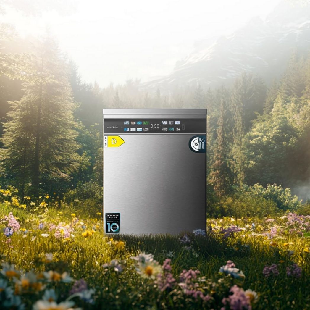 Lave-vaisselle Cecotec 60cm Bolero Aguazero 6700 B Lave-vaisselle blanc, 15 couverts, Classe B, moteur Inverter Plus, O2 Dry, Lavage Dual Zone, Plateau réglable, Turbo Dry+ et Demi-charge.