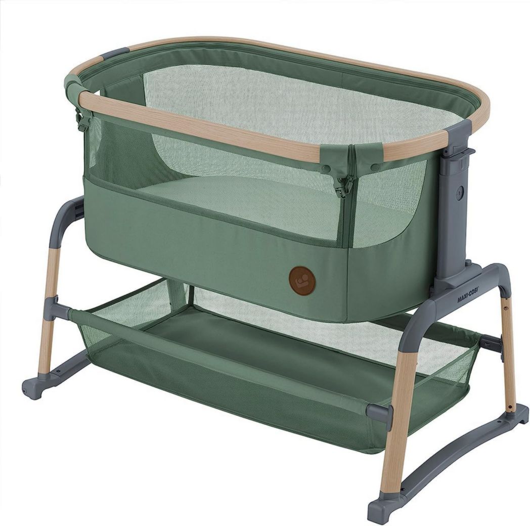 Lit cododo Maxi-Cosi Iora, lit cododo pliable pour bébé, 0-6 mois, 9 kg max, 4 positions d'inclinaison et 5 hauteurs, système coulissant, matelas confort, grand panier, facile à transporter, Essential Graphite