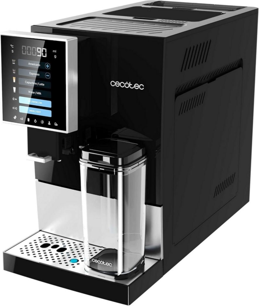 Machine à café super automatique Cecotec Cremmaet Compactccino Black Rose, 19 bars, réservoir à lait, système Thermoblock, 5 niveaux de mouture, réservoir à café de 150 g