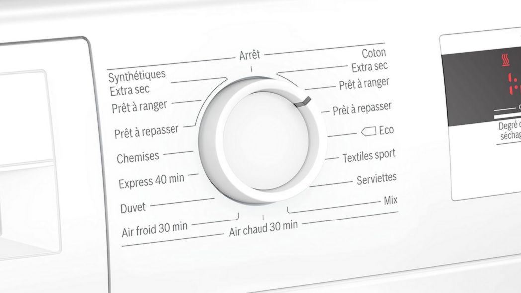 Sèche-linge à condensation Bosch WTN85V07FF Série 4 - Silencieux - Pose libre - 7 kg - 112 L - Blanc