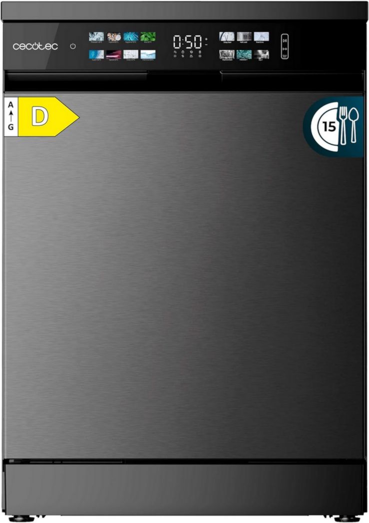 Lave-vaisselle Cecotec 60cm Bolero Aguazero 6700 B Lave-vaisselle blanc, 15 couverts, Classe B, moteur Inverter Plus, O2 Dry, Lavage Dual Zone, Plateau réglable, Turbo Dry+ et Demi-charge.