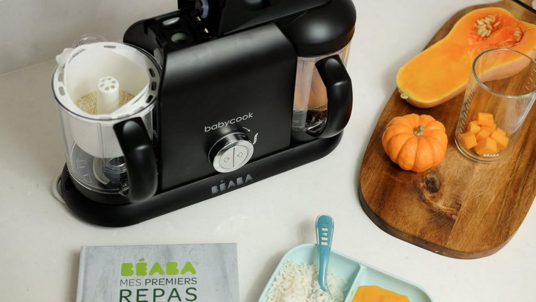 BÉABA, Robot Cuiseur Bébé 4 en 1 Babycook Duo, Mixeur-Cuiseur, Cuisson Vapeur Rapide 15 minutes, Diversification des Aliments, Petits Pots Bébé Maison, Capacité XXL 2200 ml, Noir