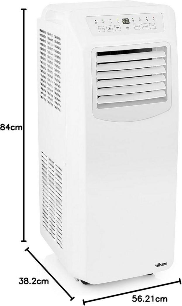 Climatiseur portable Tristar AC-5560, 10 000 BTU et 2,9 kW, fonctions de refroidissement, de déshumidification, de ventilation et de chauffage