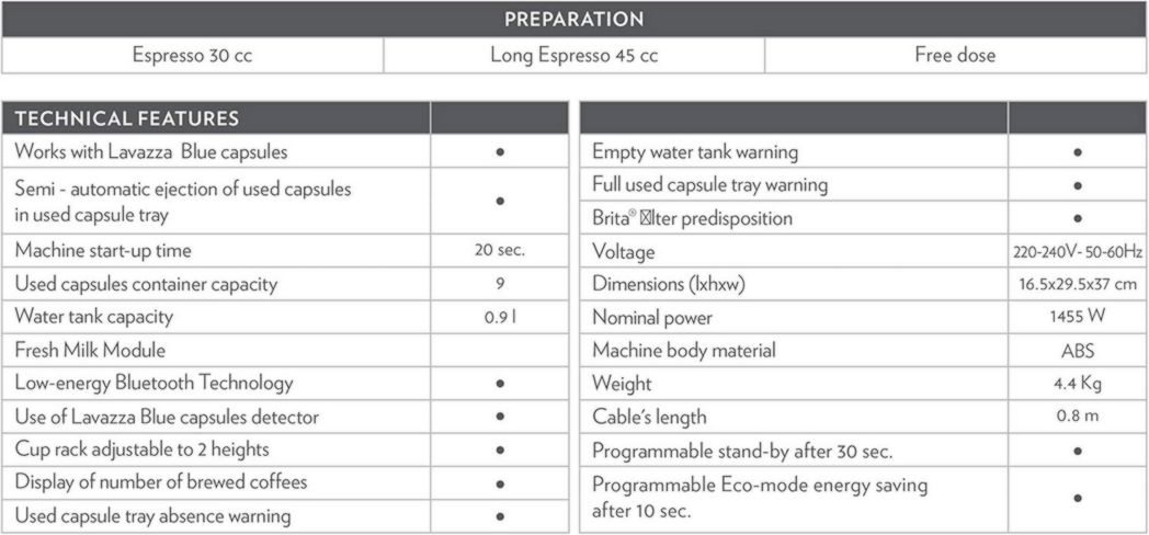 Machine à café expresso Lavazza Blue Classy Compact LB900 Capsule Lavazza Blue