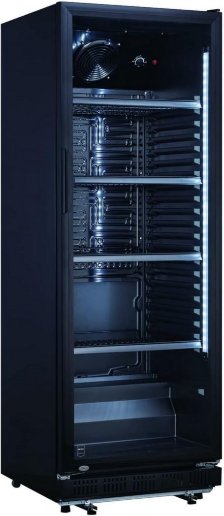 Réfrigérateur à boissons professionnel METRO GSC2360B, acier/verre, 62 x 63,6 x 175,3 cm, 347 L, avec serrure, noir