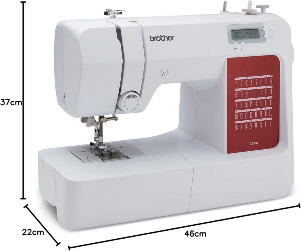 Machine à coudre électronique CS10S, blanche/rouge