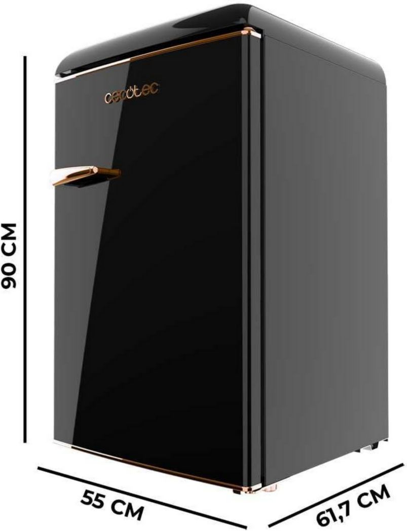 Mini-réfrigérateur Cecotec Bolero CoolMarket TT Origin 45 Rouge. Réfrigérateur de table rétro 45 L, 55 cm de haut, 44,7 cm de large, classe énergétique E, bac à glaçons et poignée chromée, rouge.