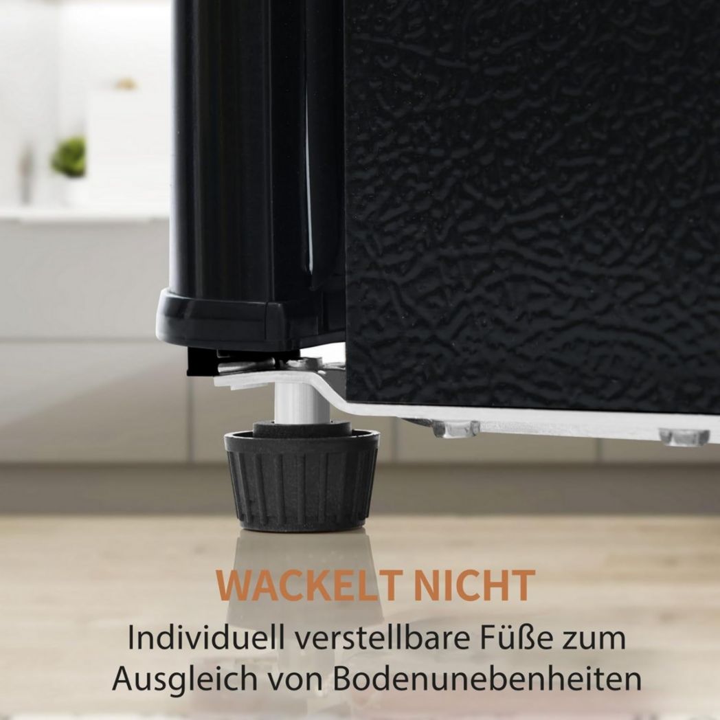 Réfrigérateur rétro Sweiko, congélateur vertical, éclairage LED, combiné réfrigérateur-congélateur, deux portes, volume total de 92 litres avec capacité de congélation de 28 litres (rouge)