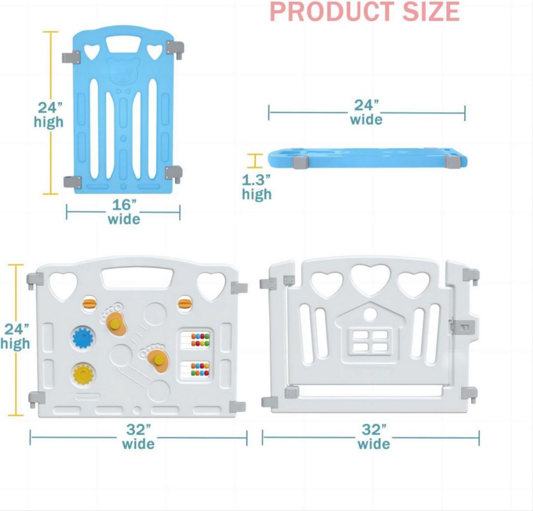 Parc bébé modulaire Gupamiga 150 x 180 cm, Parc enfant, Parc bébé, Blanc
