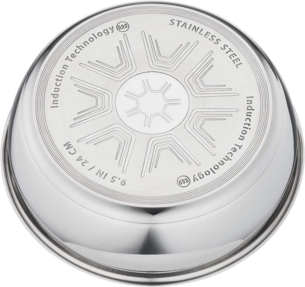 Batterie de cuisine Seb Compact Inox 10 pièces, Induction, poêles 22/24/26 cm, casseroles 16/18/20 cm, sauteuse 24 cm, couvercles 18/20 cm, 1 poignée L953SA04, Noir, argent, ‎35,4 x 35,29 x 26,8 cm