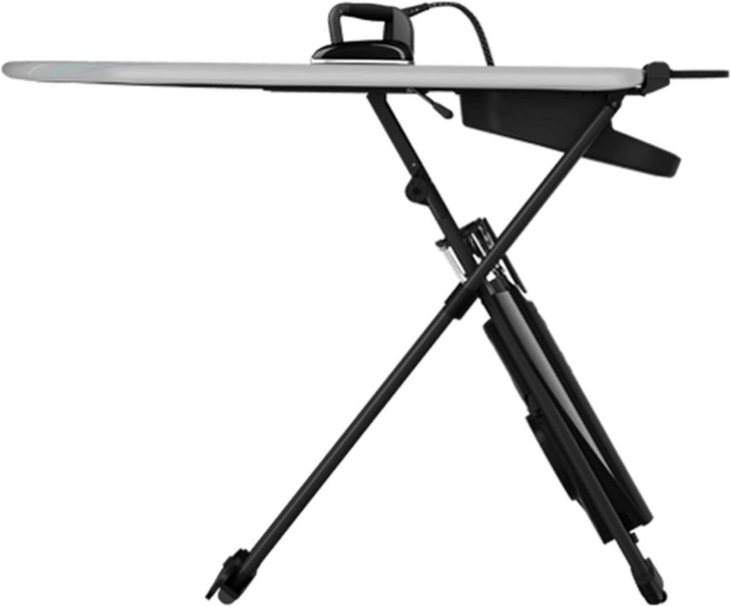 Système de repassage Laurastar Smart M avec centrale vapeur professionnelle et table active, vapeur hygiénique, semelle 3D, vapeur pulsée, température unique, roulettes, réservoir amovible