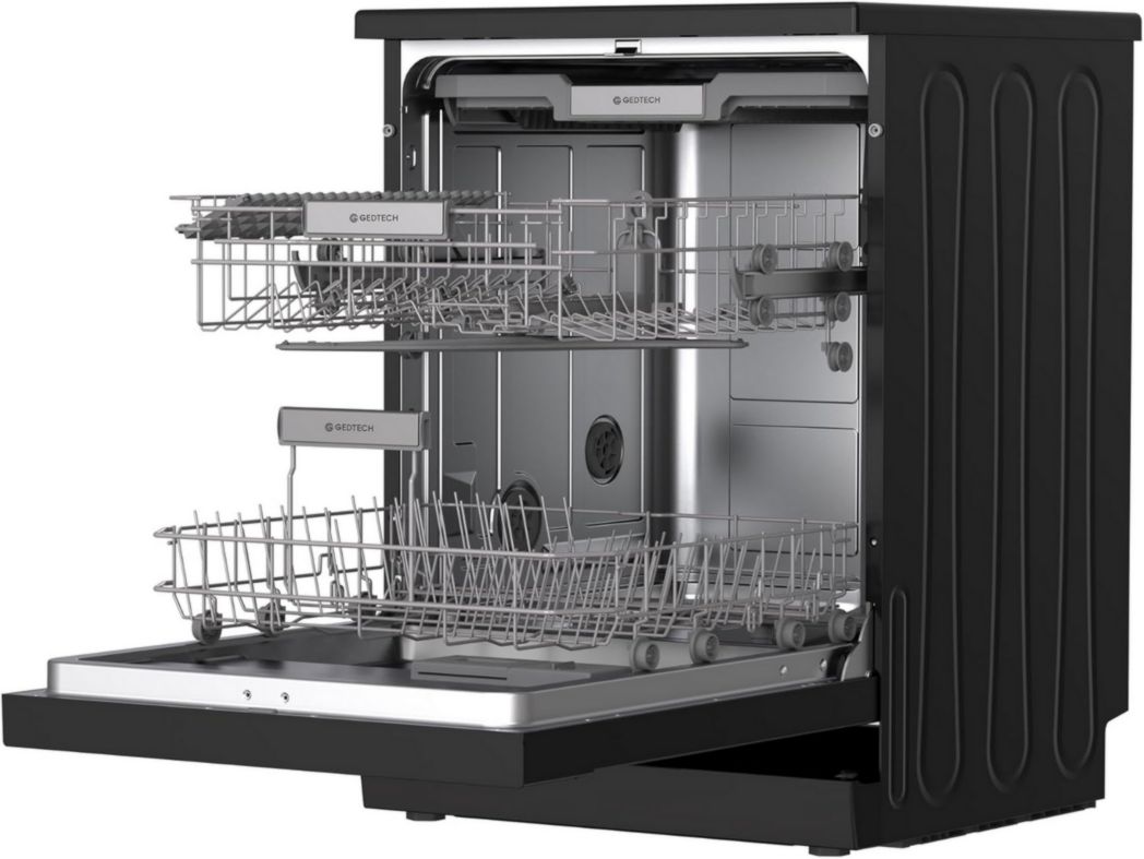 Lave-vaisselle GEDTECH GLV1542DX 15 ch - Tiroir à couverts - 42 dB - Ultra silencieux - Départ différé - Éco - Intensif - Rapide - Faible consommation - Classe C - Inox foncé - Protection enfant
