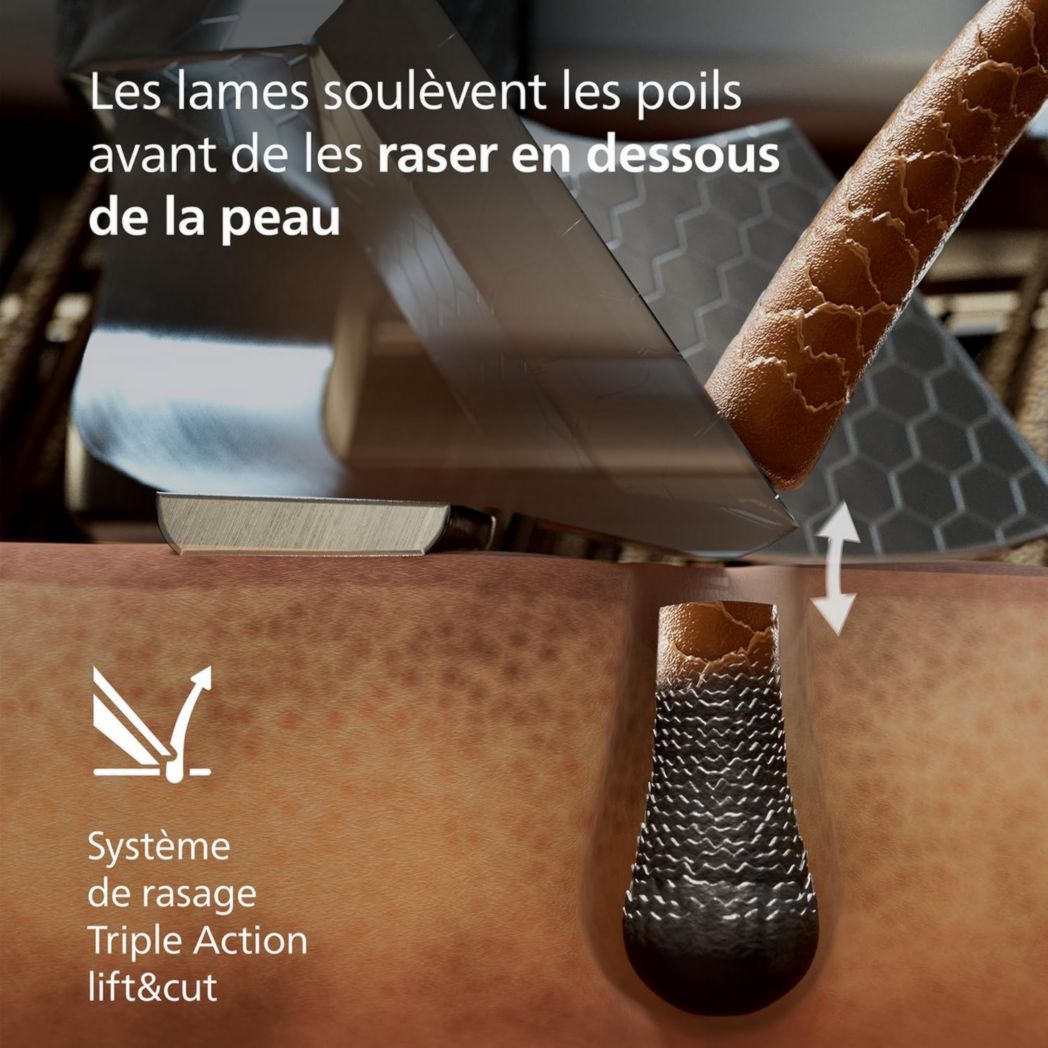 Rasoir Philips i9000 Prestige Ultra, rasoir électrique 100 % étanche, technologie Skin IQ Pro, système Triple Lift & Cut, lames de précision NanoTech rotatives à 360°, 5 modes de rasage, XP9401/38