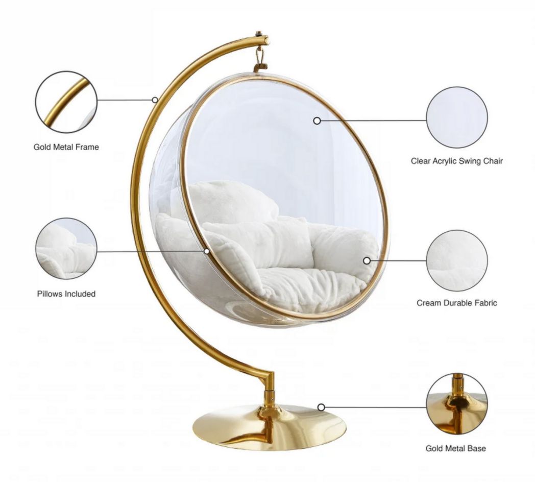 Fauteuil d'appoint pivotant en fausse fourrure acrylique Luna