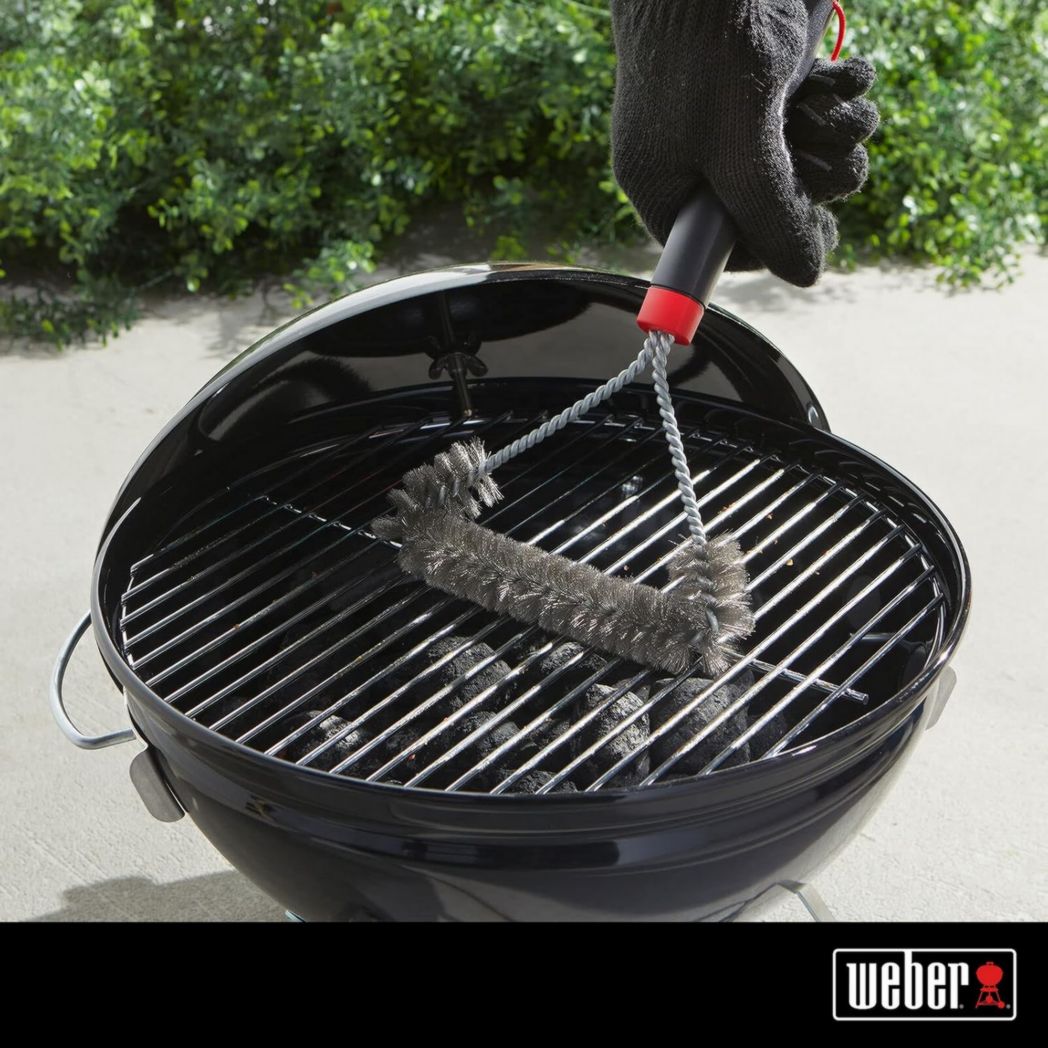 Barbecue électrique Weber Q2400 avec support et tablettes latérales, surface de cuisson 54 x 39 cm, grille en fonte émaillée (2 parties), couvercle et cuve en fonte d'aluminium - Gris foncé (55020053)